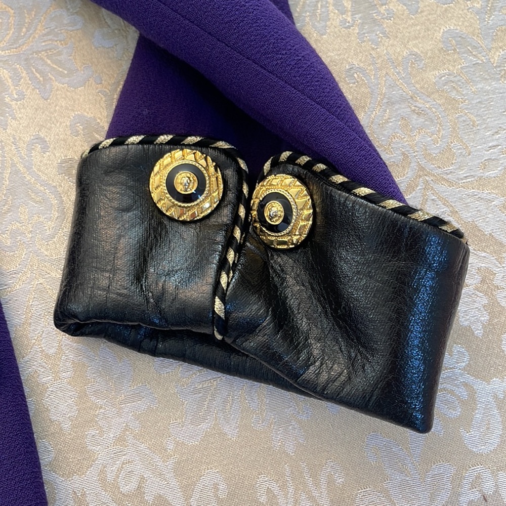 Bestini Paris vintage wool blazer with faux leather accents made in France - Picture 8 of 16